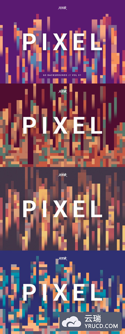 像素|彩色背景| V. 01 Pixel | Colorful Backgrounds | V. 01