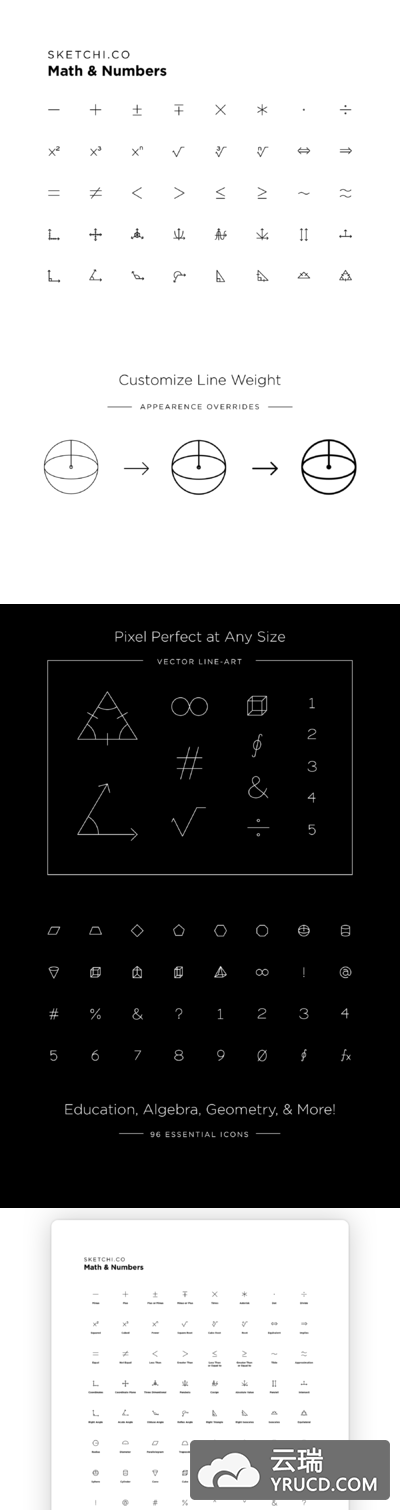 数学数字图标套装下载[Ai,Sketch]
