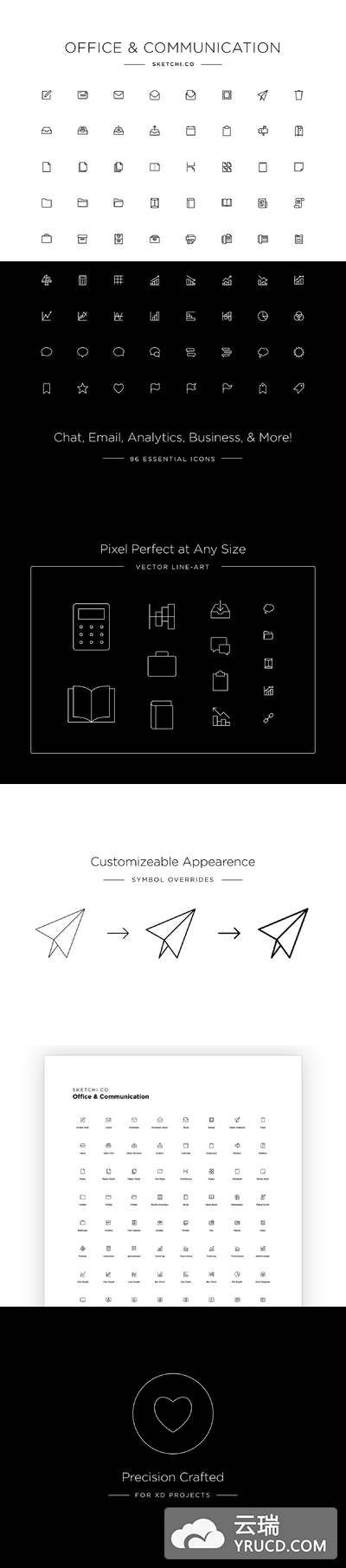办公室交流沟通图标套装下载[Ai]