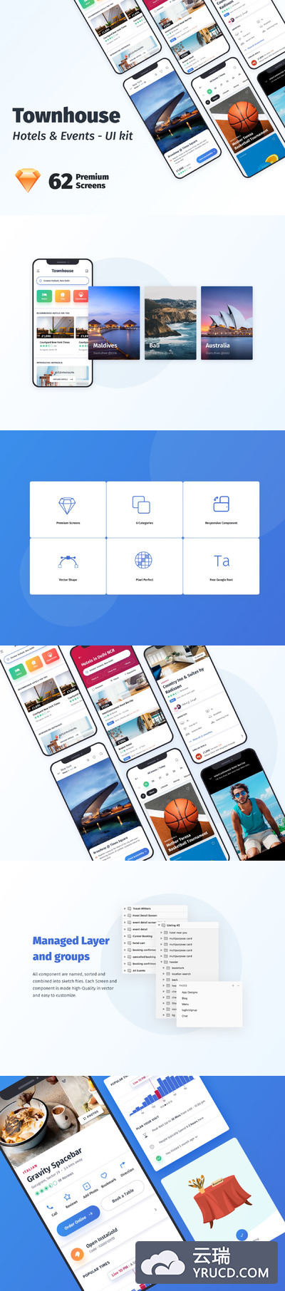 名宿功能APP UI KIT 模板套装下载[Sketch]