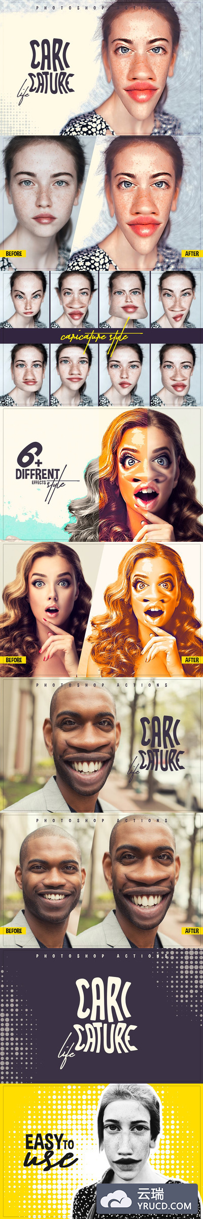 恶搞漫画人生Photoshop动作下载