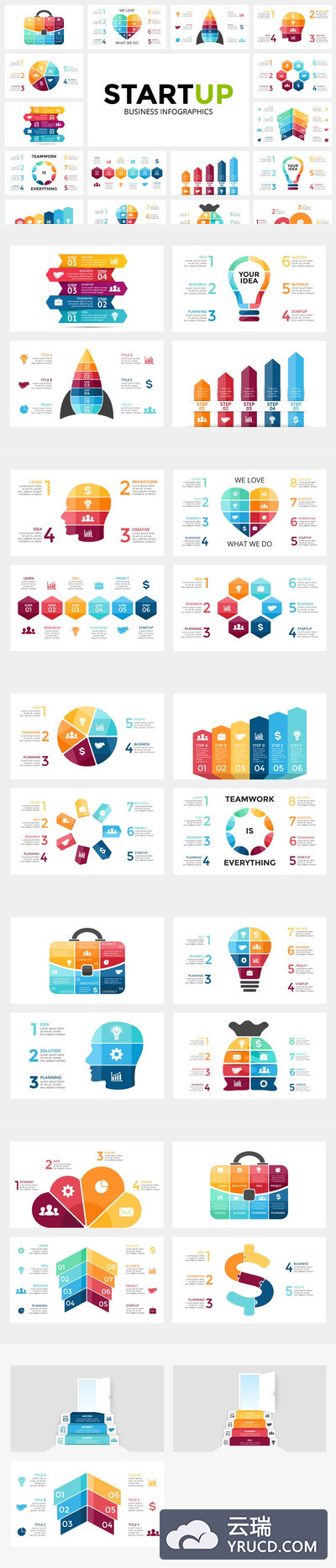 ppt信息图表模板 STARTUP - Free Updates