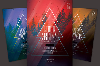 现代圣诞传单模板 Modern Christmas Flyer Template
