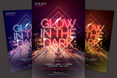 黑暗的传单模板 Glow In The Dark Flyer Template