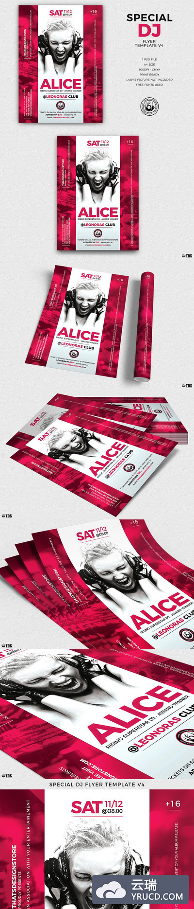 独特的DJ音乐节活动海报PSD模板V4 Special Dj Flyer PSD V4