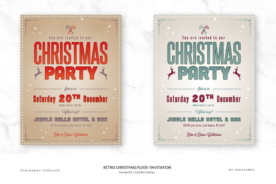 复古圣诞宣传单/请柬 Retro Christmas Flyer / Invitation