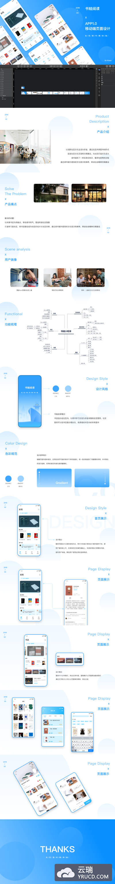 阅读类产品设计-APP1.0 UI+界面设计包装源文件(XD界面UI+Sketch展示模板）