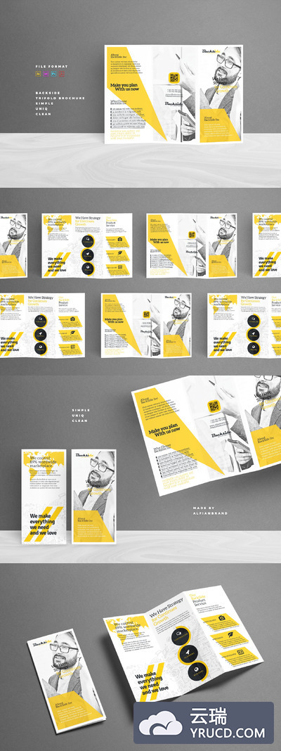 商业三折页画册 Trifold