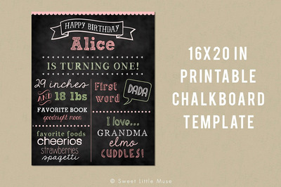 粉笔板报黑板模板 Printable Chalkboard Template