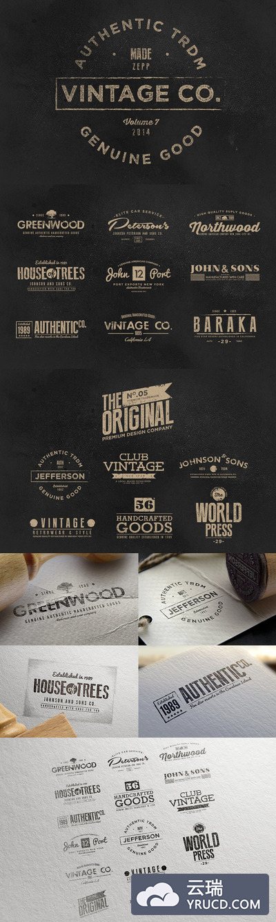 经典logo在线制作模板 Vintage Labels & Logos Vol.7