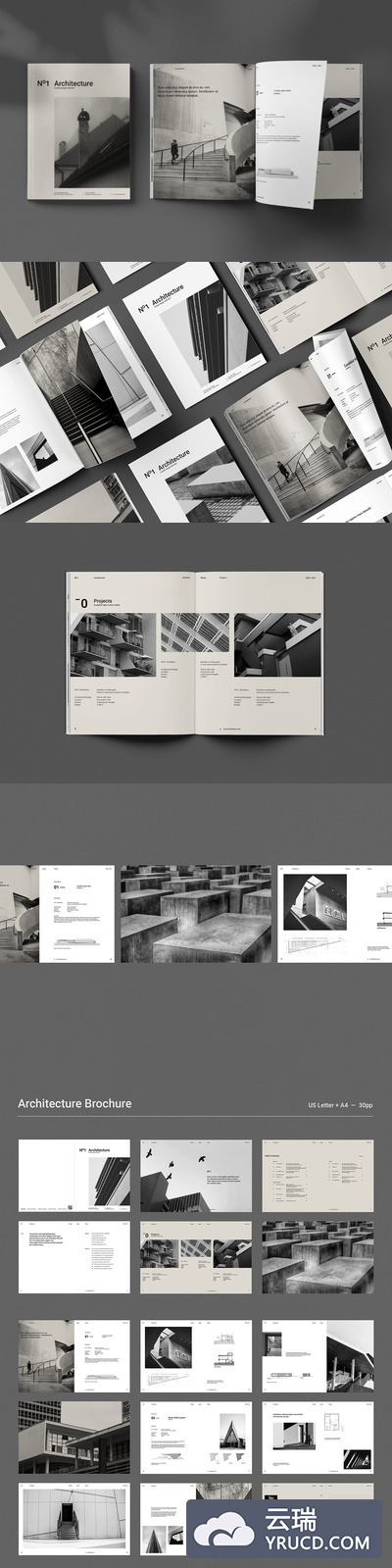 高品质的时尚高端多用途优雅房地产楼书画册杂志企业品牌手册宣传画册设计模板