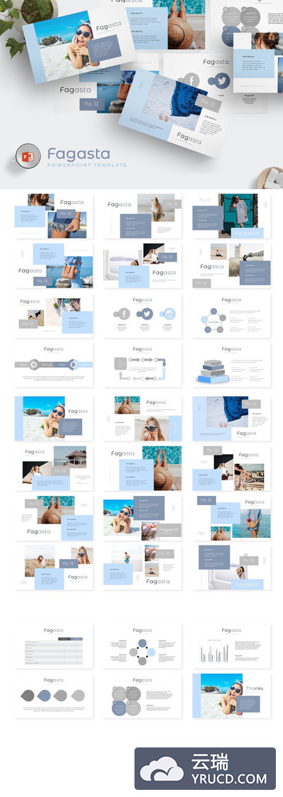 时尚高端简约清新多用途powerpoint幻灯片演示模板（pptx）