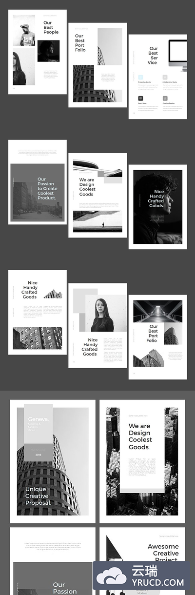 高端Powerpoint模板 GENEVA A4 Powerpoint Template