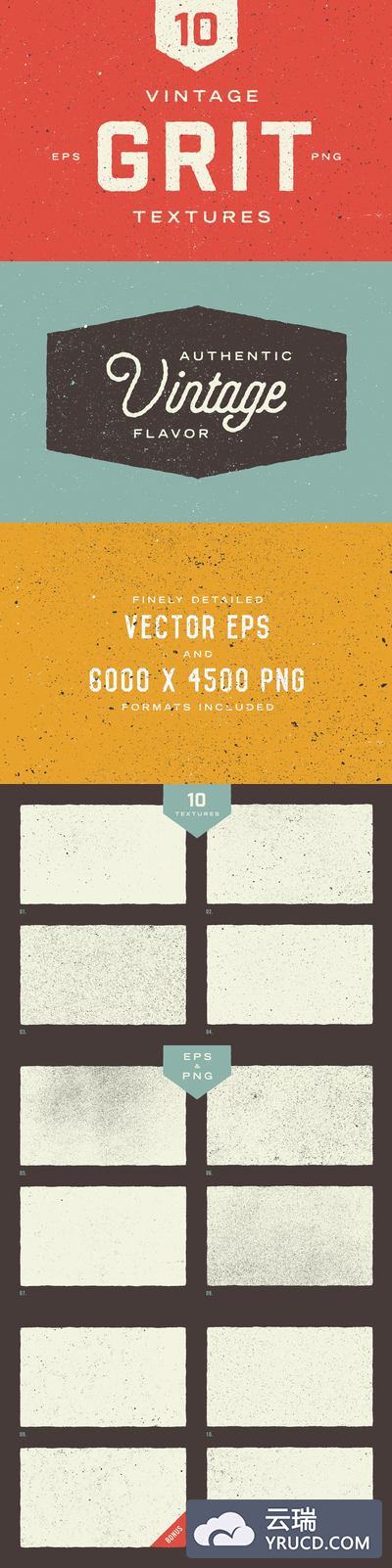 经典做旧磨损风化纹理 Vintage Grit Textures