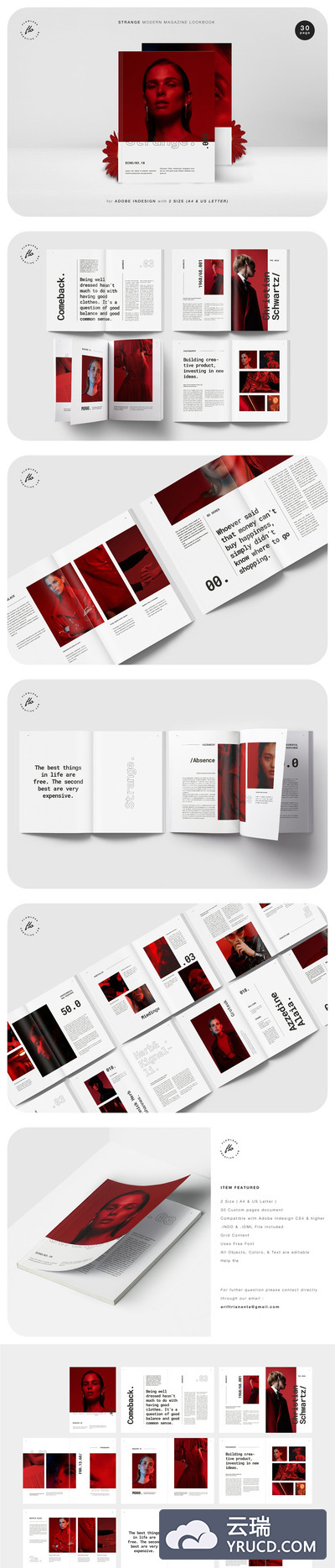 奇异风格时尚人物现代杂志产品图册