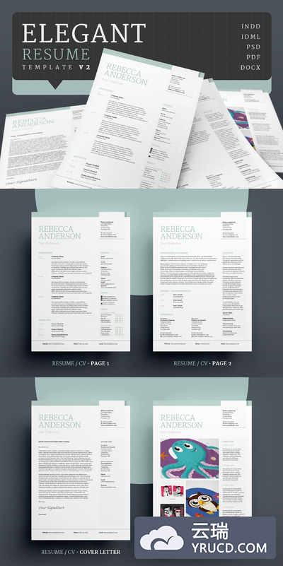 优雅简历模板2 Elegant Resume/CV Version 2