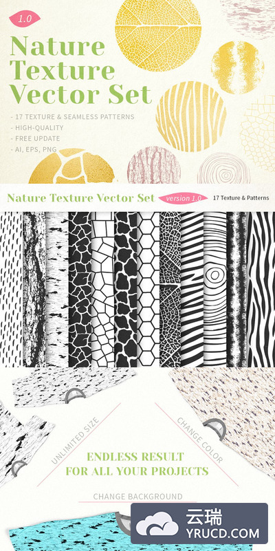 免费：好看真实的自然肌理纹理素材背景下载[Ai]