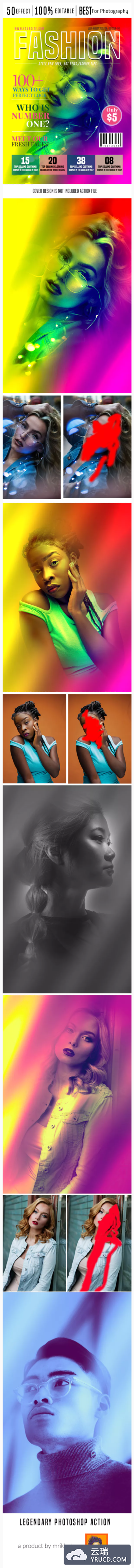 英雄传奇双光油渍艺术效果PS动作下载