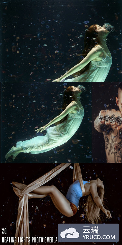 逼真发光水滴特效图片叠层背景素材下载