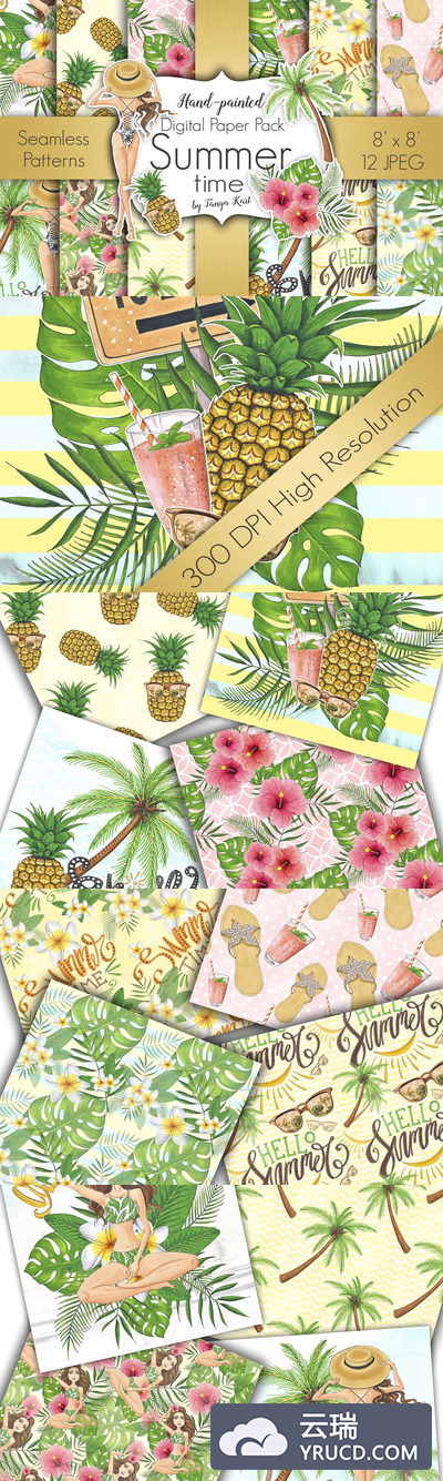 夏季数码纸张包 Summer Time Digital Paper Pack
