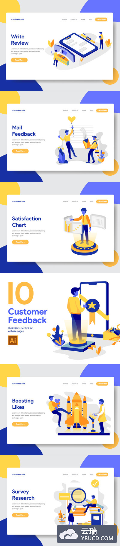 用户服务用户反馈概念插画素材[Ai]