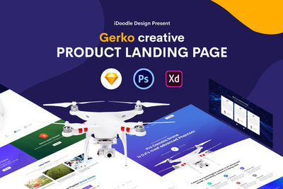 时尚高端严谨的高品质产品着陆banner着陆页面web网站设计模板（PSD，SKETCH，XD）