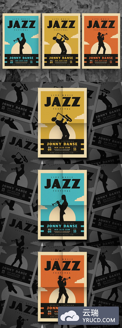 怀旧爵士音乐节海报模板 Old Jazz Festival Series