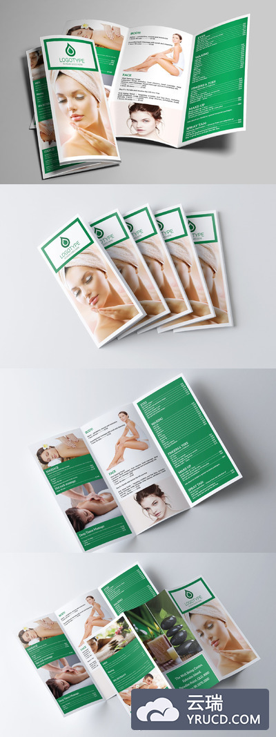 美容三折页宣传册 Spa Trifold A4 Brochure
