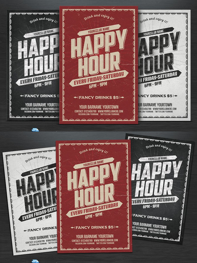 快乐时光传单 Happy Hour Flyer