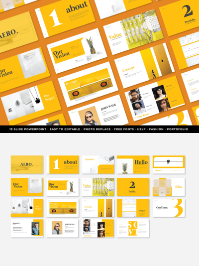 时尚高端震撼的高品质个性配色powerpoint幻灯片演示模板（pptx）