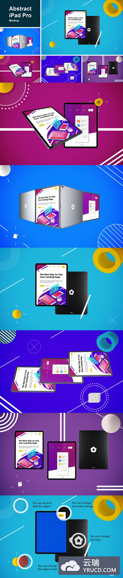 时尚高端逼真质感的高品质iPad Pro MockUp样机UI展示模型