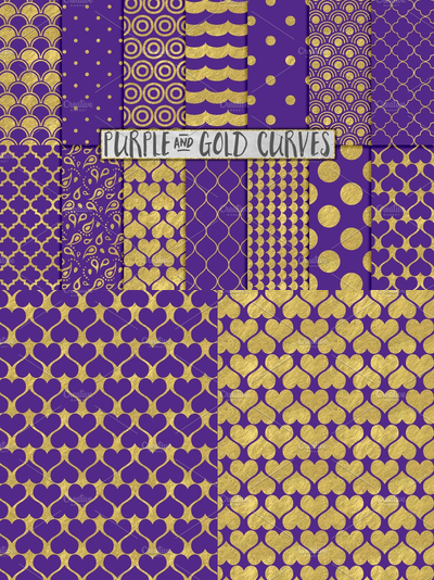 皇家紫色和金色背景纹理 Royal Purple and Gold Backgrounds