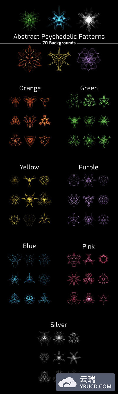 抽象幻视图案纹理 Abstract Psychedelic Patterns