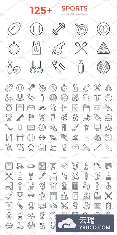 运动矢量图标 125+ Sports Vector Icons