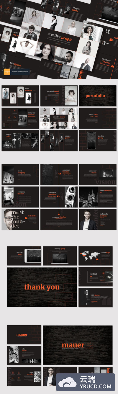 免费：设计感极强的高端酷炫黑色PPT模板下载[key,pptx]