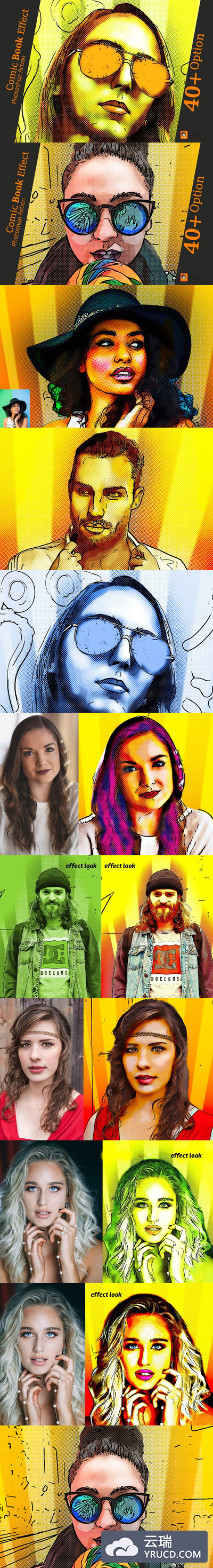 时尚人物漫画书效果Photoshop动作下载