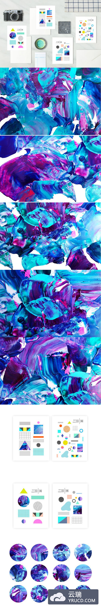 几何图案背景纹理 IN BLUE