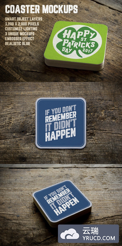 桌垫样机模板V.1 Coaster Mockups Volume 1