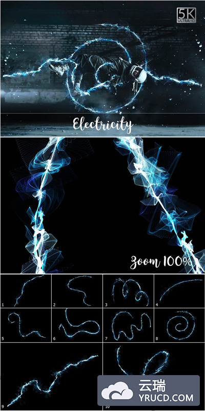 5K电流背景纹理 5K Electricity Overlays