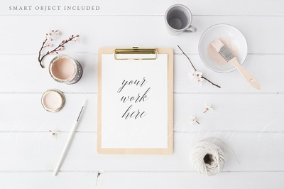 笔记本艺术样机模型 Artist's clipboard mock up - Paints