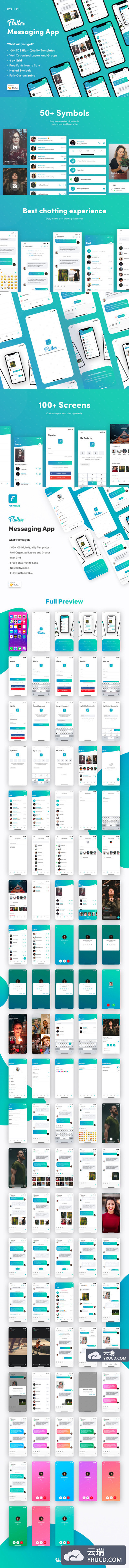 好用的消息类APP UI KIT套装下载[Sketch]
