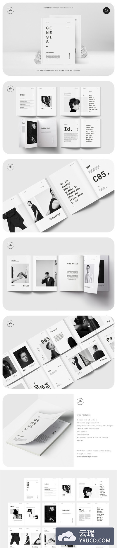 黑白格调时尚创世摄影作品集画册设计