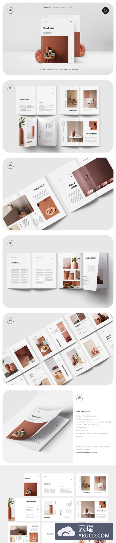 高端时尚FREDONIA家居装饰画册杂志设计模板