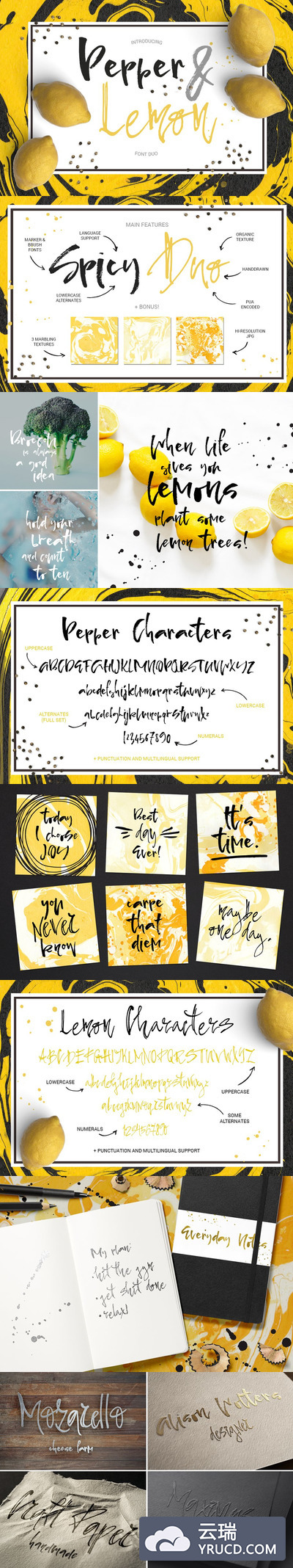 创意书法字体 Pepper & Lime - Font Duo