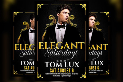 优雅的周六派对宣传单 Elegant Saturday Party Flyer