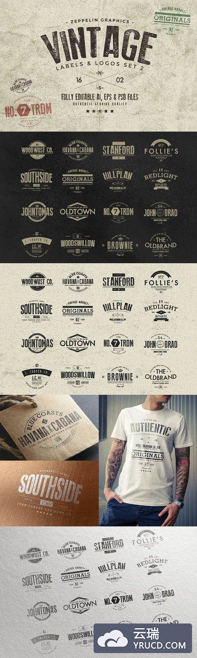 经典logo模板 Vintage Badges & Labels Set 2