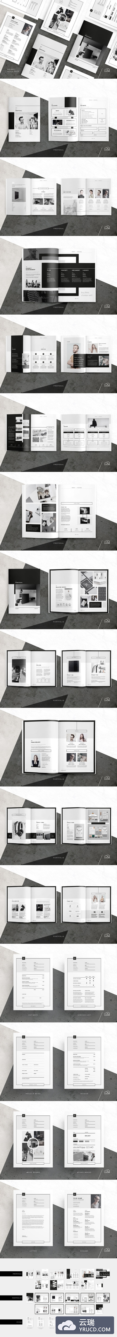 时尚黑白画册模板 Kelsey - Pitch Pack