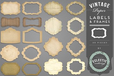 复古纸张标签装饰框架 Vintage Paper Labels & Frames