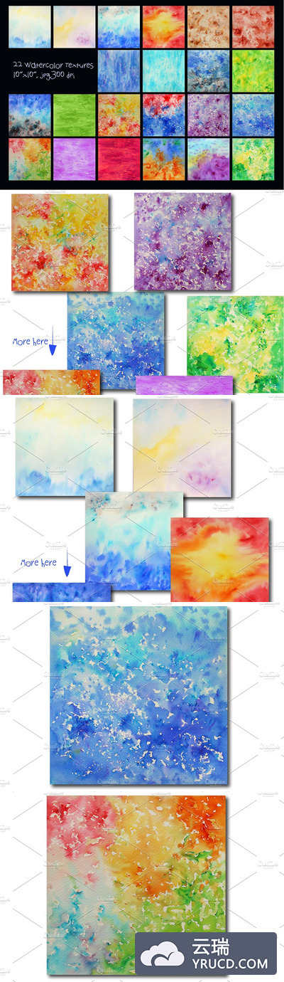 水彩背景纹理包 Watercolor Texture Bundle