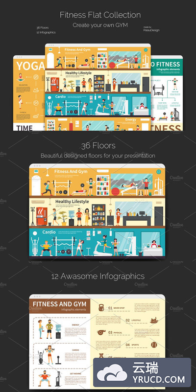 扁平化健身插画 Fitness Flat Collection